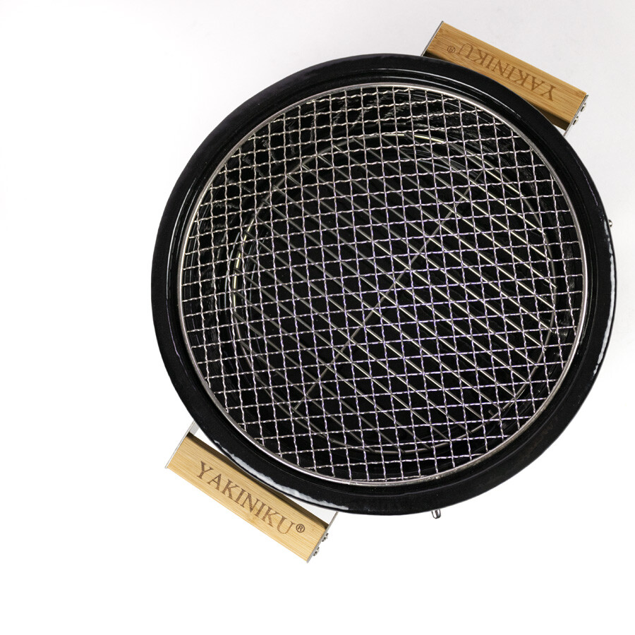 Barbecue Shichirin Japonais Rond En Céramique Et Acier Inoxydable - Pour Cuisine Au Charbon De Bois - 12